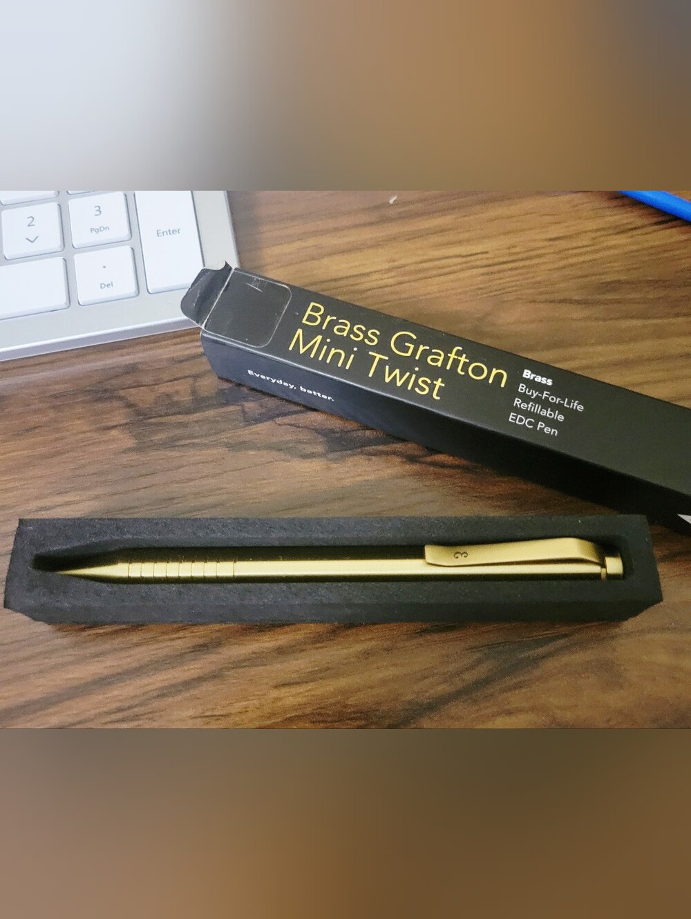 Grafton Mini Twist EDC Pen - Solid Brass
